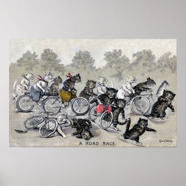 Poster Chats à vélo (Devant)