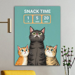 Poster Chats Amusants En Attente De Snack