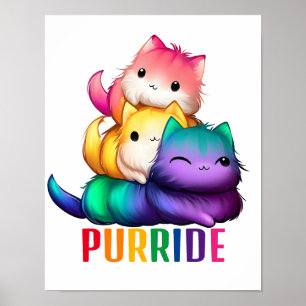 Poster Chats arc-en-ciel Purride