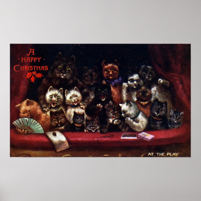 Poster Chats au Théâtre pour Noël Louis Wain (Devant)