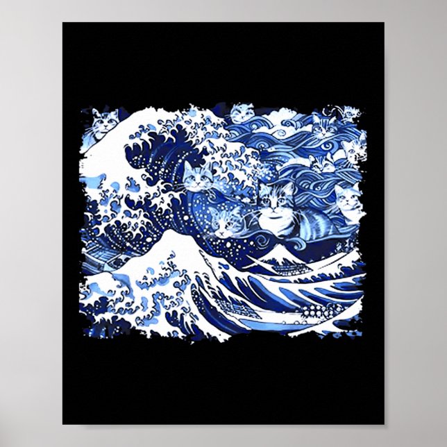 Poster Chats Bleus Vague Pour Kamala Drôle Chat Dame (Devant)