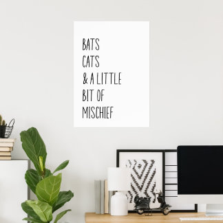 Poster Chats chauves-souris et un peu de malheur