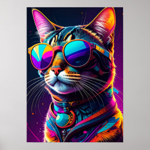Poster chats colorés