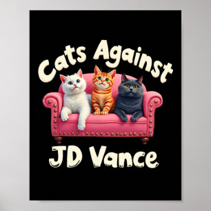 Poster Chats Contre Jd. Vance Chat sans enfant Lady Couch