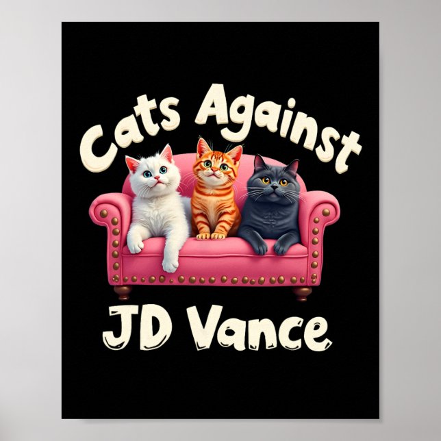 Poster Chats Contre Jd. Vance Chat sans enfant Lady Couch (Devant)