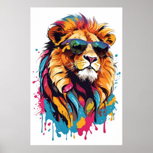 Poster Chats cool : L'affiche du lion
