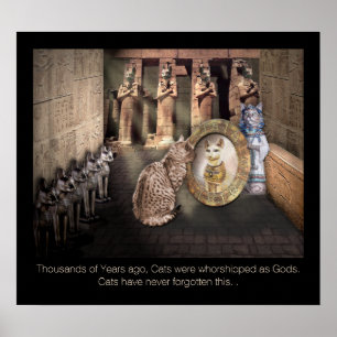 Poster Chats dans la vieille Egypte