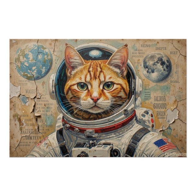 POSTER CHATS DANS L'ESPACE 10 (Devant)