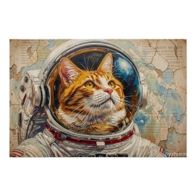 POSTER CHATS DANS L'ESPACE 3 (Devant)