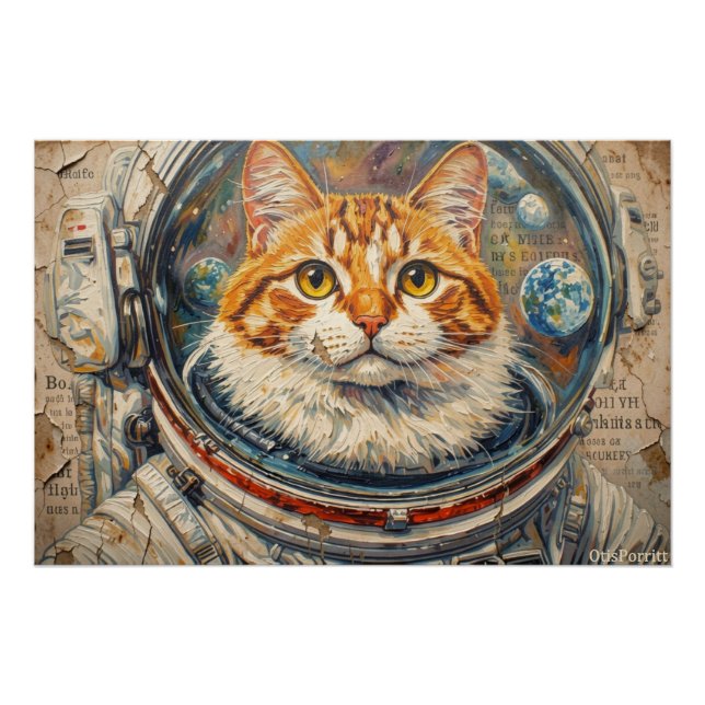 POSTER CHATS DANS L'ESPACE 7 (Devant)