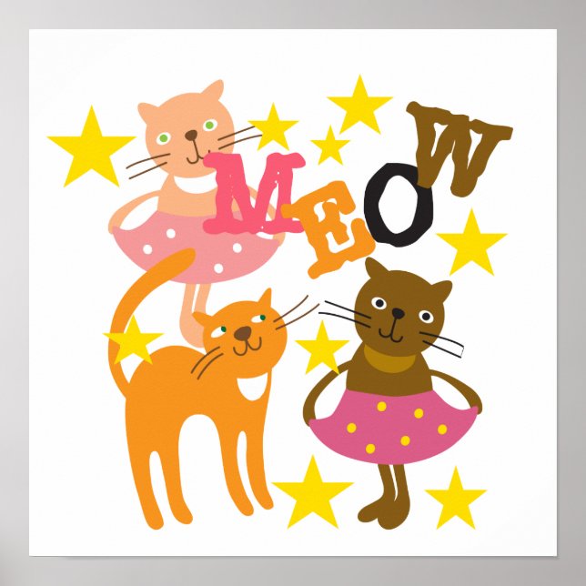 Poster Chats dansants (Devant)