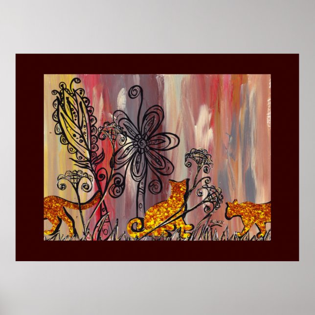 Poster Chats d'automne 2 Imprimer (Devant)