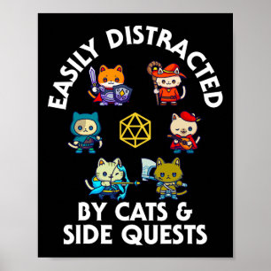 Poster Chats de joueurs de Rpg Quête secondaire Drôle Ner