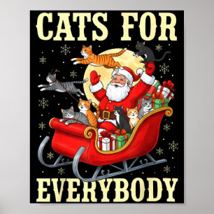 Poster Chats de Noël pour tout amateur de Santa vacances 