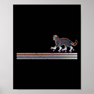 Poster Chats De Patinage À Roulettes Rétro Der Kamala Har