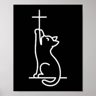 Poster Chats domestiques aiment Jésus Soyez heureux Chat