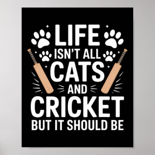 Poster Chats Et Cricket Drôle De Cricket