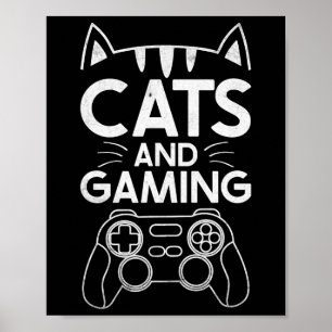 Poster Chats Et Jeu Amusant Amoureux des chats Joueur-Cad
