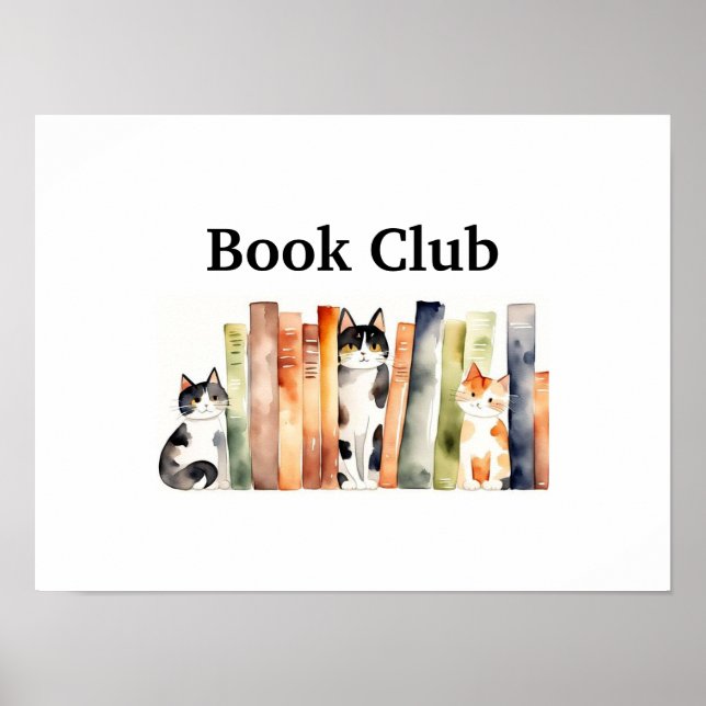 Poster Chats et livres : Club du livre (Devant)