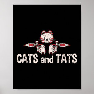 Poster Chats Et Tats Tatouage Drôle Cadeau