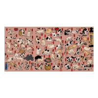 chats japonais Ukiyo-e Funny kitty