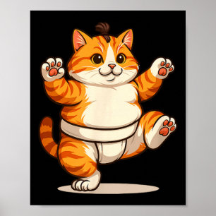 Poster Chats lutteurs de sumo Art martial lutteur-sumo