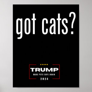 Poster Chats mangent les chats des chiens - Trump rend le