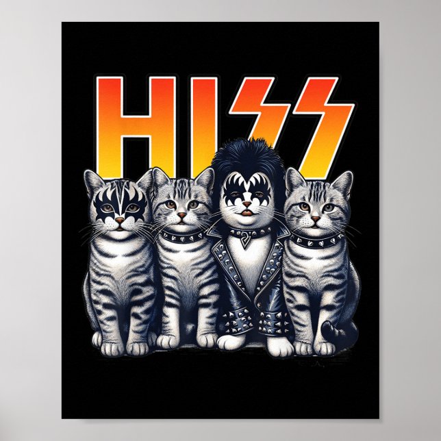 Poster Chats Mignons Sifflement Rock Chatons Kitty Musiqu (Devant)