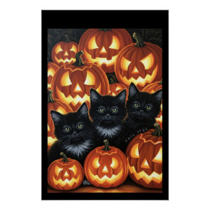 Poster Chats noirs et Jack O’Lanterns