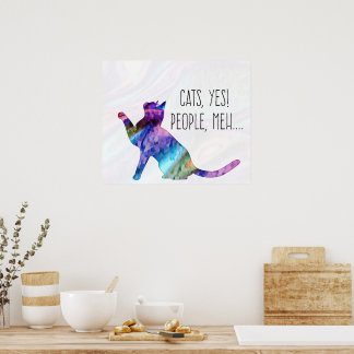 Poster Chats, Oui, Personnes, Bof