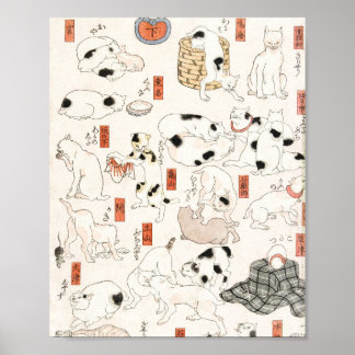 Poster Chats par Utagawa Kuniyoshi