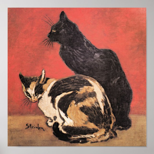 Poster Chats, peinture fine d'art par Theophile Steinlen (Devant)
