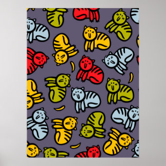 Poster Chats plus bananes