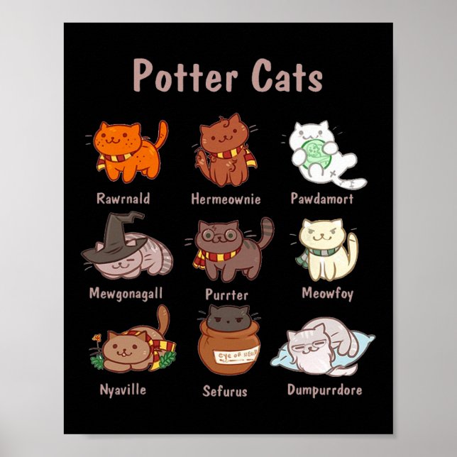 Poster Chats Potter Pour Amoureux de les chats (Devant)