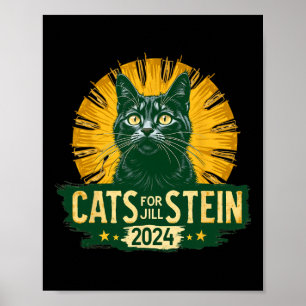 Poster Chats Pour Jill Stein Pour Président 2024 Usa Gree