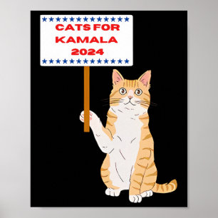 Poster Chats pour Kamala Harris Vote Président 2024 États