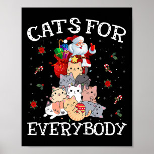 Poster Chats Pour Tous Noël Chat Fun Père Noël Xmas Pa