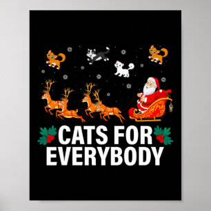 Poster Chats Pour Tous Noël Chat Fun Xmas Femmes Sa