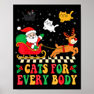 Poster Chats pour tout le monde Noël Chat drôle Xmas Femm