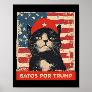 Poster Chats Pour Trump Espagnol Drôle Chat Politique de