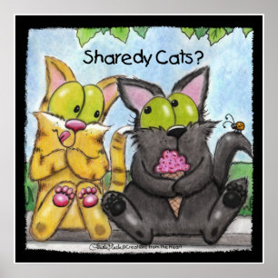 Poster Chats Sharedy - Silencieux et pourri