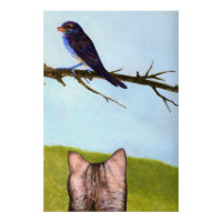 Chats tigrés parlent aux oiseaux