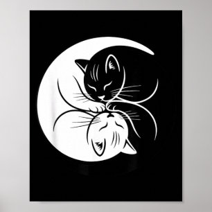 Poster Chats Yin Yang Noir Et Blanc Amateur De Chats Mign