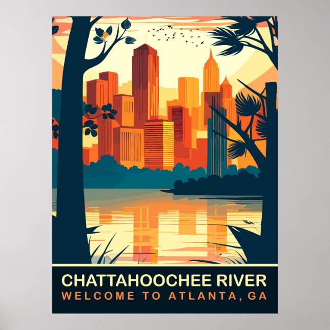 Poster Chattahoochee River Atlanta, Géorgie, Voyage (Devant)