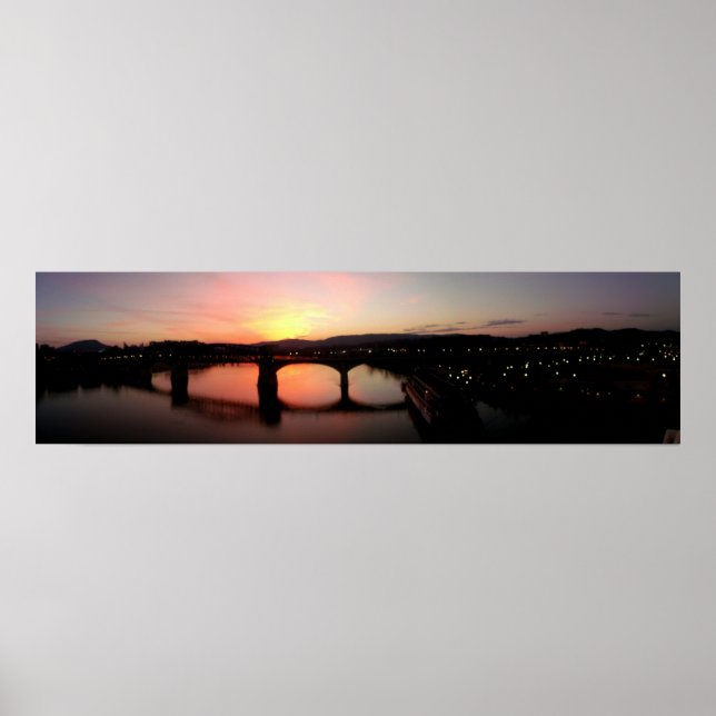 Poster Chattanooga au coucher du soleil Panoramique (Devant)