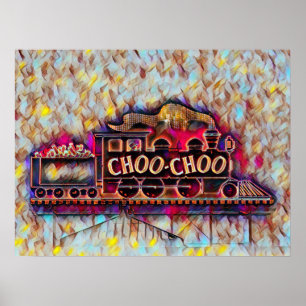 Poster Chattanooga Choo Choo Peinture à l'huile de néon