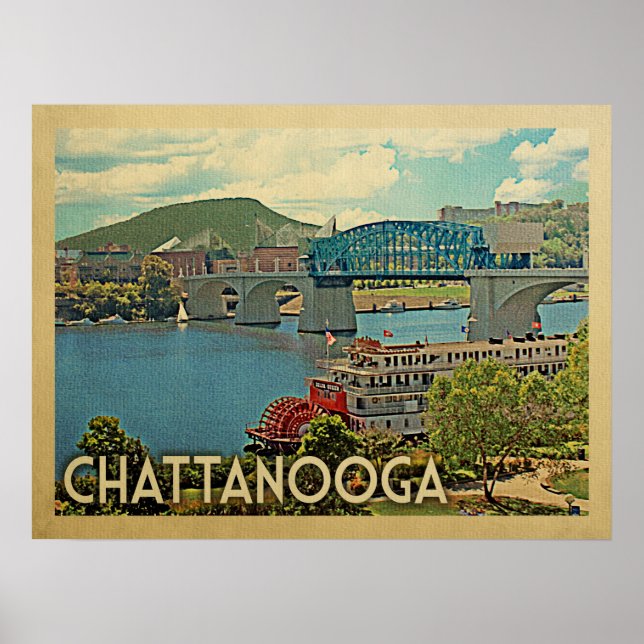 Poster Chattanooga Tennessee Vintage voyage (Devant)