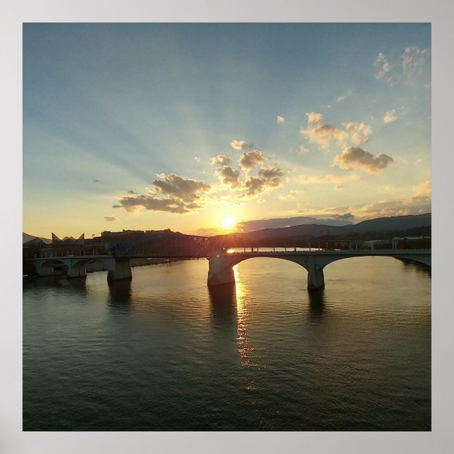 Poster Chattanooga TN Pont de rue Walnut (Devant)