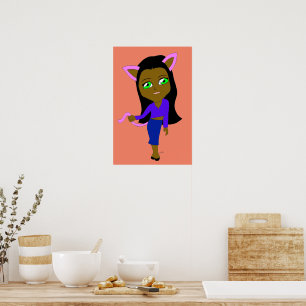Poster chatte chibi
