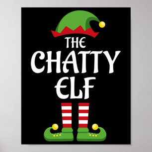 Poster Chatty Elf Famille de jumelage Noël